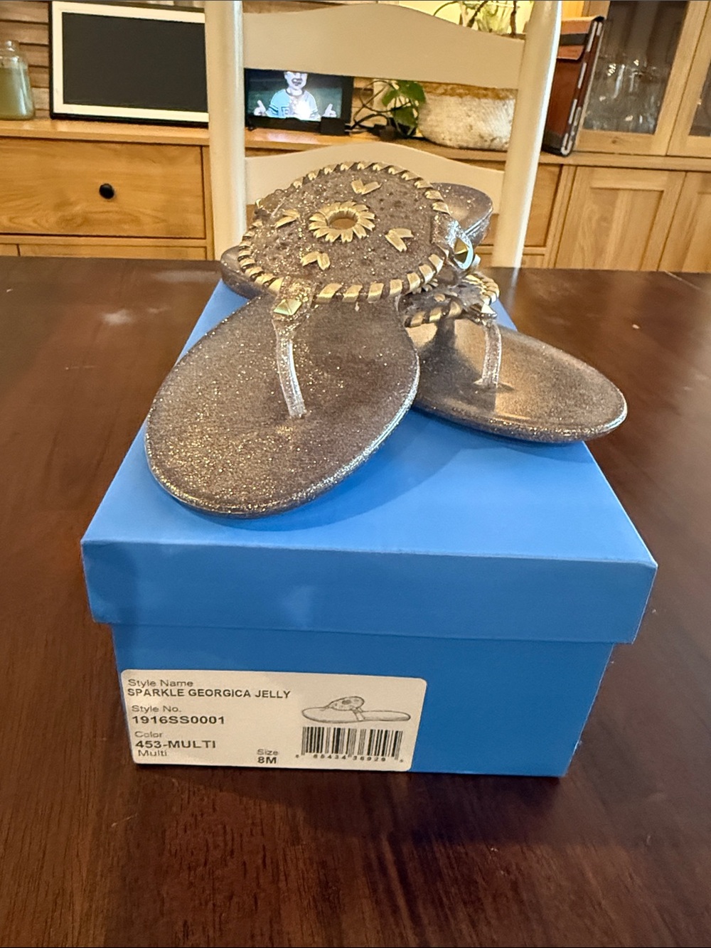 Jack Rogers Sparkle Georgica Jelly Sandals in Metallic Multi